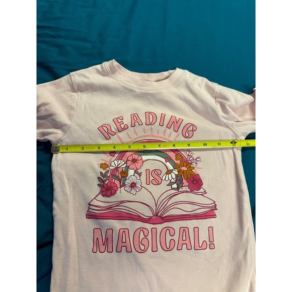 Carter's Girls Pink Reading is Magical Long Sleeve Shirt Size 10 - Picture 3 of 4